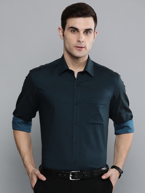 

Louis Philippe Men Teal Slim Fit Solid Formal Shirt