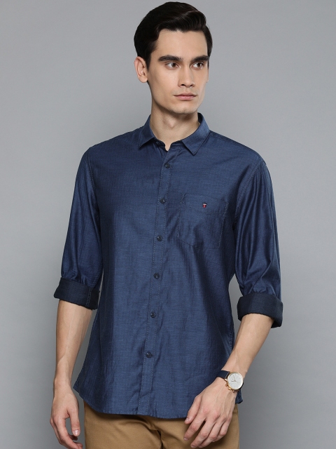 

Louis Philippe Sport Men Navy Blue Slim Fit Self Design Casual Shirt