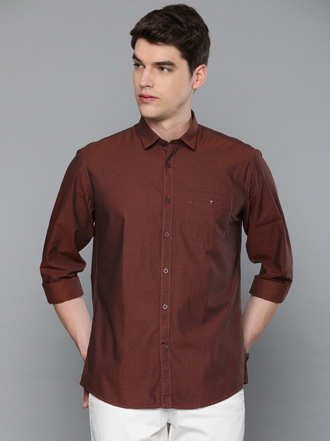 

Louis Philippe Sport Men Coffee Brown Slim Fit Self Design Casual Shirt