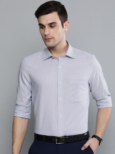 

Louis Philippe Men Blue & White Classic Fit Self Design Formal Shirt