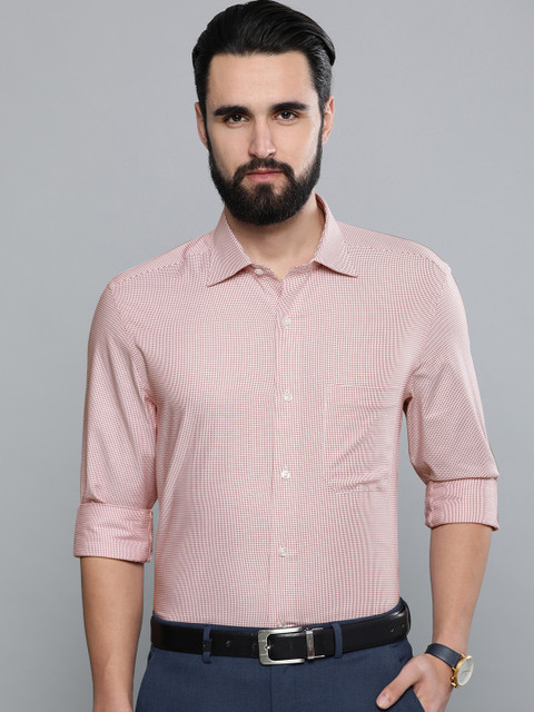 

Louis Philippe Men Red & Pink Classic Fit Self-Design Formal Shirt