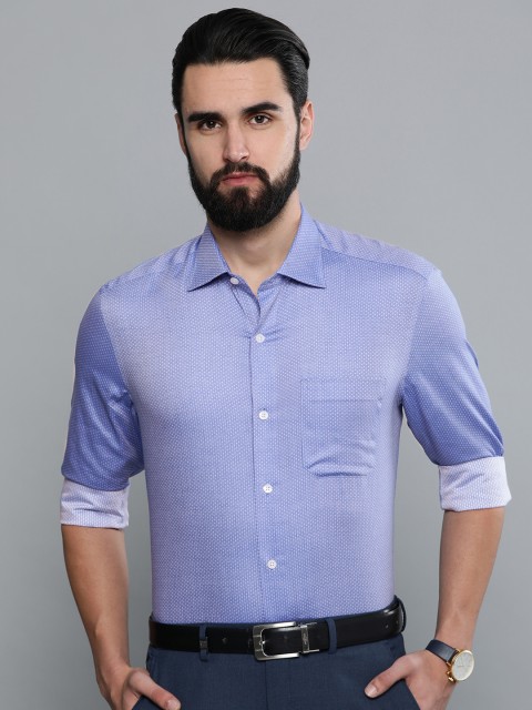 

Louis Philippe Men Blue Classic Fit Self Design Formal Shirt
