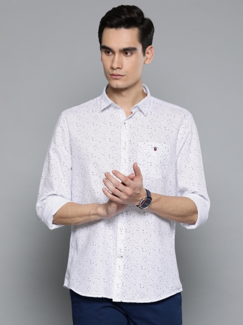 

Louis Philippe Sport Men White & Blue Slim Fit Printed Casual Shirt