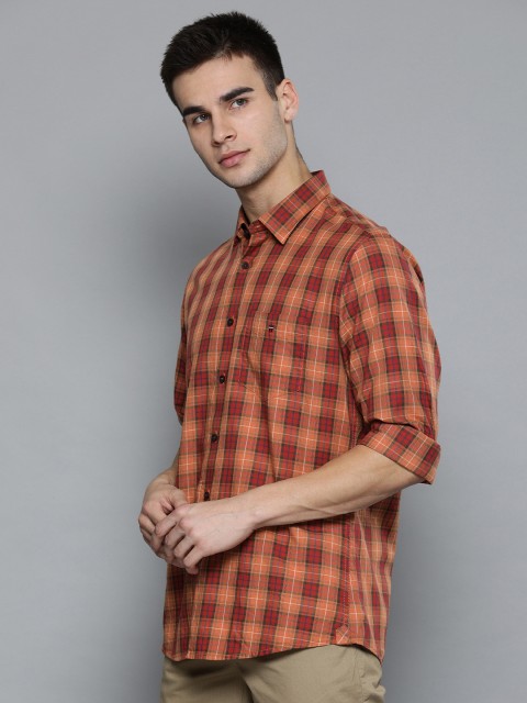 

Louis Philippe Sport Men Orange & Red Slim Fit Checked Casual Shirt