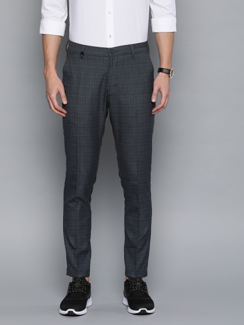 

Louis Philippe Sport Men Blue Slim Fit Checked Regular Trousers