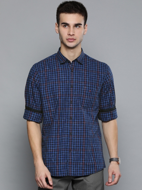 

Louis Philippe Sport Men Blue Slim Fit Checked Casual Shirt