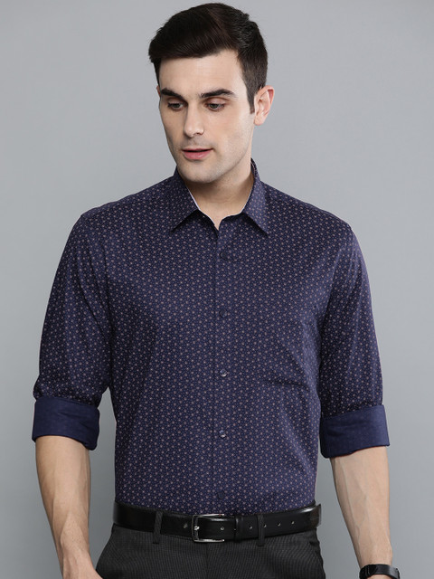 

Louis Philippe Men Navy Blue Slim Fit Printed Formal Shirt