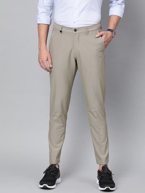 

Louis Philippe Sport Men Beige Slim Fit Checked Regular Trousers