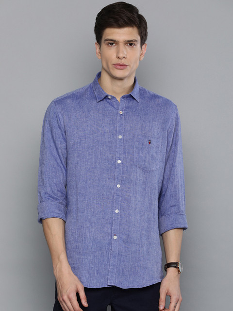 

Louis Philippe Sport Men Blue Slim Fit Solid Casual Linen Shirt