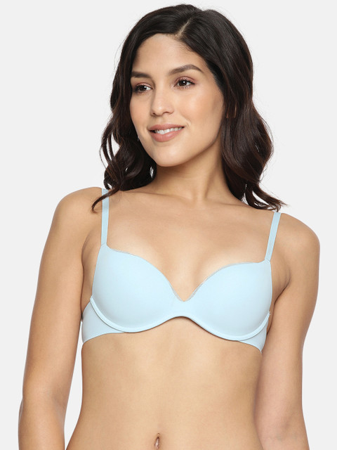 

Calvin Klein Underwear Blue Solid Underwired Heavily Padded Push-Up Bra QF4038ADTDX-TDX
