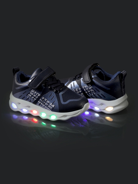 

Kittens Boys Navy Blue LED Slip-On Sneakers