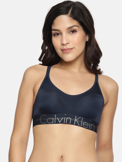 

Calvin Klein Underwear Navy Blue Solid Non-Wired Lightly Padded Sports Bra QF44898SB