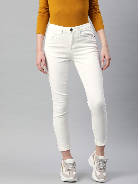 

Van Heusen Woman White Super Skinny Fit Mid-Rise Clean Look Stretchable Cropped Jeans