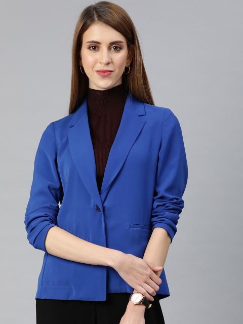 

Van Heusen Woman Blue Solid Regular Fit Single-Breasted Formal Blazer