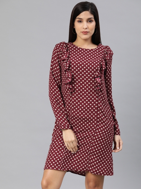 

Van Heusen Woman Women Burgundy Printed Sheath Dress