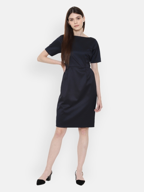 

Van Heusen Woman Women Black Solid Sheath Dress