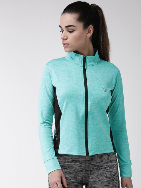 

Chkokko Women Blue Slim Fit Self Design Running Jacket