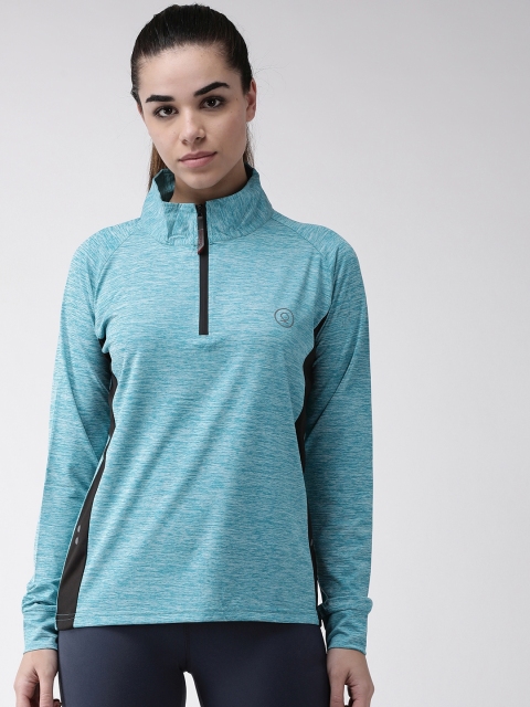 

Chkokko Women Blue Self Design Running Jacket