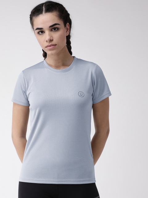 

Chkokko Women Grey Solid Round Neck Training T-shirt