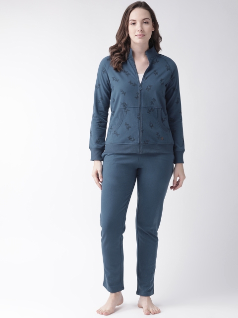 

MADAME M SECRET Women Navy Blue Printed Nightsuit