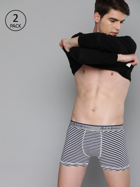 

Mast & Harbour Men Pack Of 2 Premium Ultrasoft Cotton Trunks MNH-TRN-PK2-023A-YD1, Navy blue