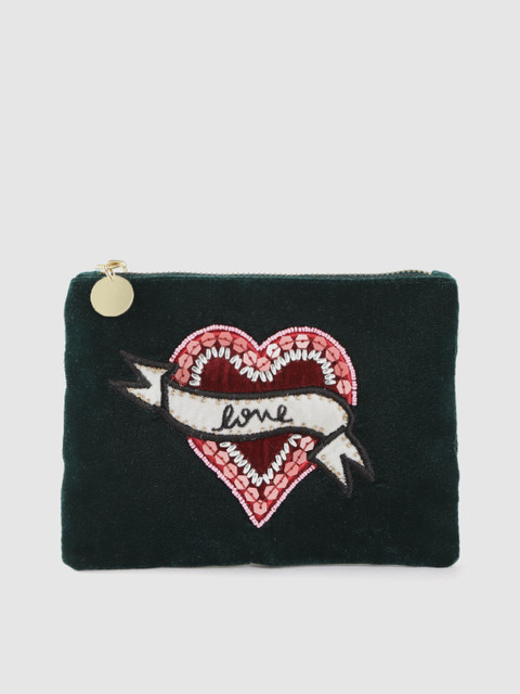 

Accessorize Green Embellished Pouch