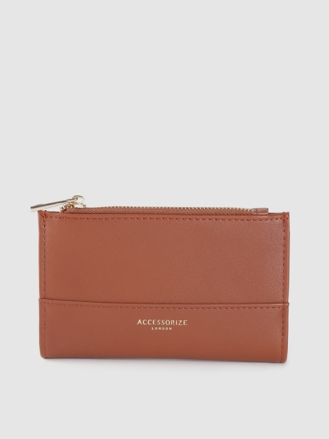 

Accessorize Women Brown Solid Two Fold Wallet