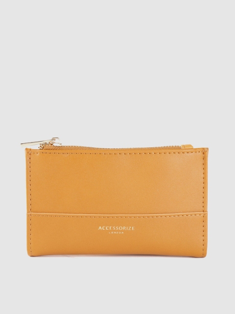

Accessorize Women Mustard Yellow Solid Two Fold Wallet
