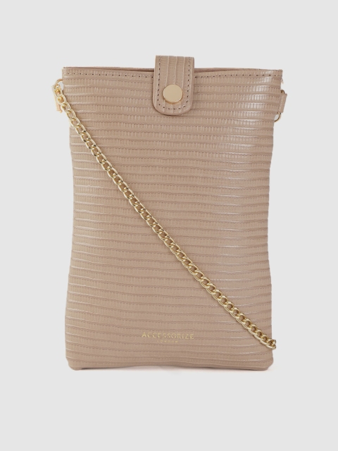 

Accessorize Women Nude-Coloured Croc Pattern Mobile Pouch