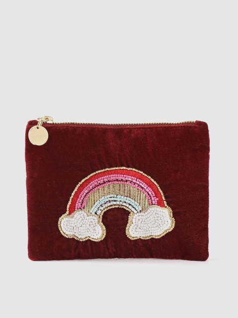 

Accessorize Burgundy Embellished Pouch