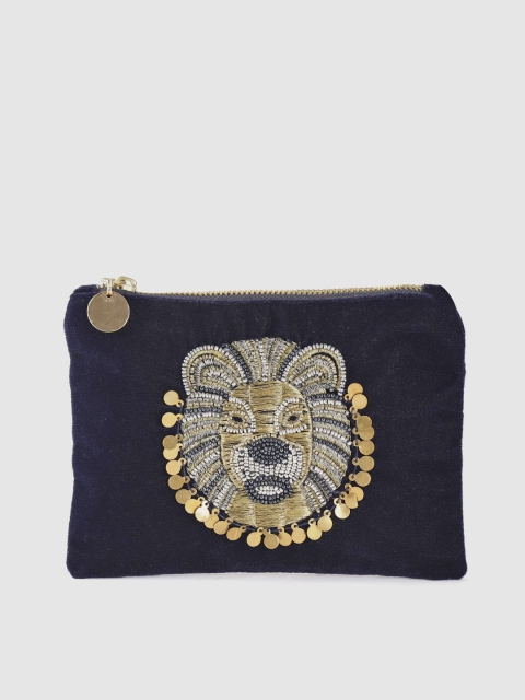 

Accessorize Navy Blue Embellished Pouch