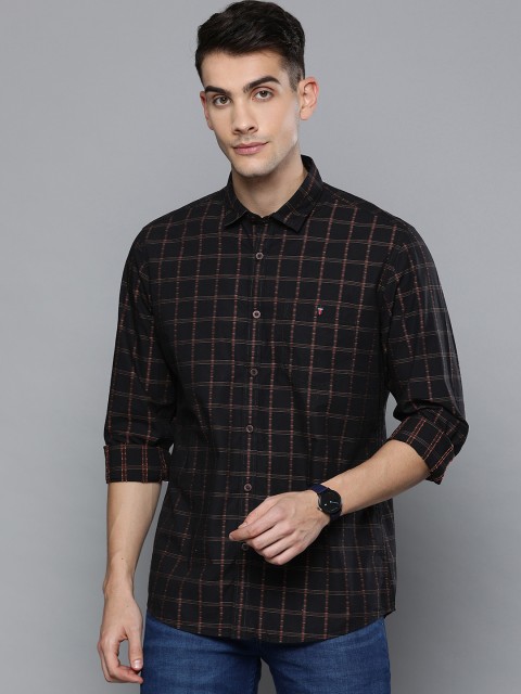 

Louis Philippe Jeans Men Black & Red Slim Fit Checked Casual Shirt