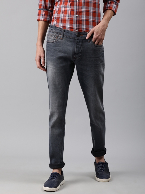 

Louis Philippe Jeans Men Grey Comfy Tapered Fit Low-Rise Clean Look Stretchable Jeans