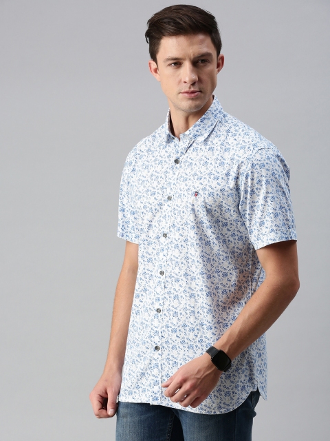 

Louis Philippe Jeans Men White Slim Fit Floral Printed Casual Shirt