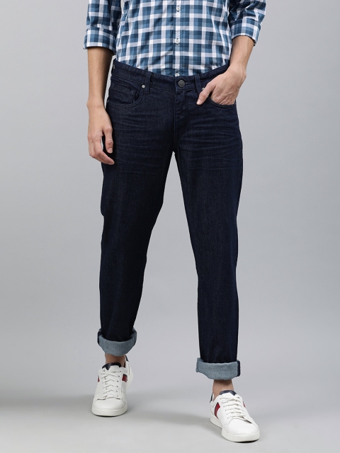 

Louis Philippe Jeans Men Blue Matt Slim Fit Low-Rise Clean Look Stretchable Jeans