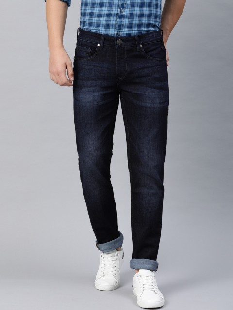 

Louis Philippe Jeans Men Blue Matt Slim Fit Low-Rise Clean Look Stretchable Jeans