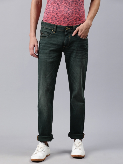 

Louis Philippe Jeans Men Olive Green MATT Slim Fit Low-Rise Clean Look Stretchable Jeans