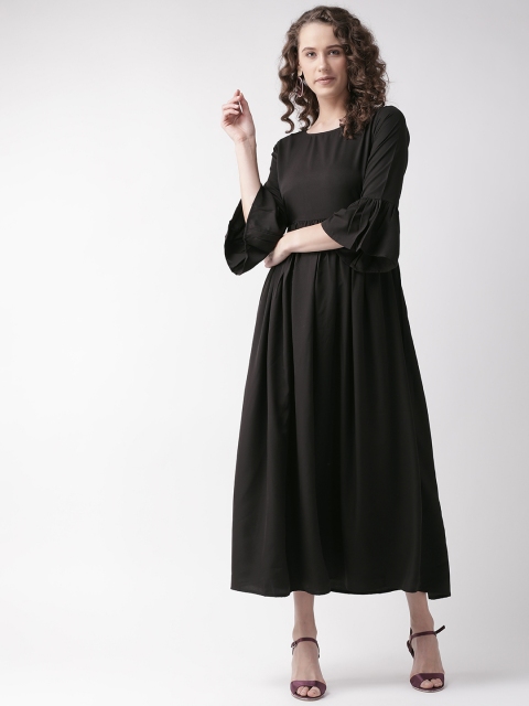 

U&F Women Black Solid Maxi Dress