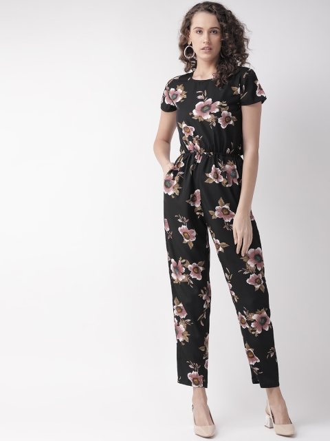 

U&F Women Black & Brown Printed Basic Jumpsuit