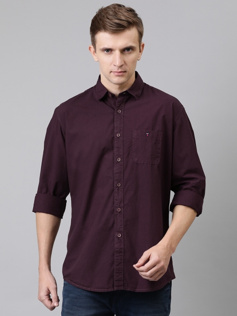 

Louis Philippe Jeans Men Burgundy Slim Fit Solid Casual Shirt