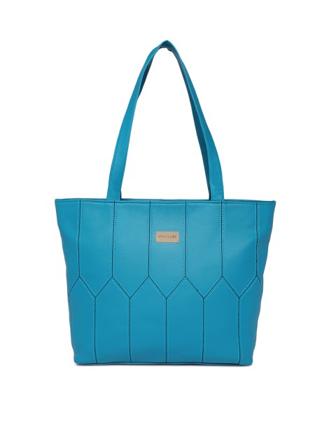 

Anna Claire Blue Solid Leather Handheld Bag
