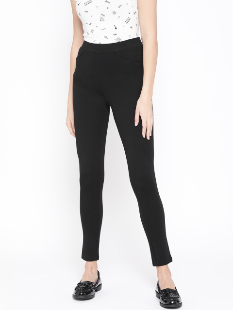 

urSense Women Black Solid Skinny Fit Jeggings