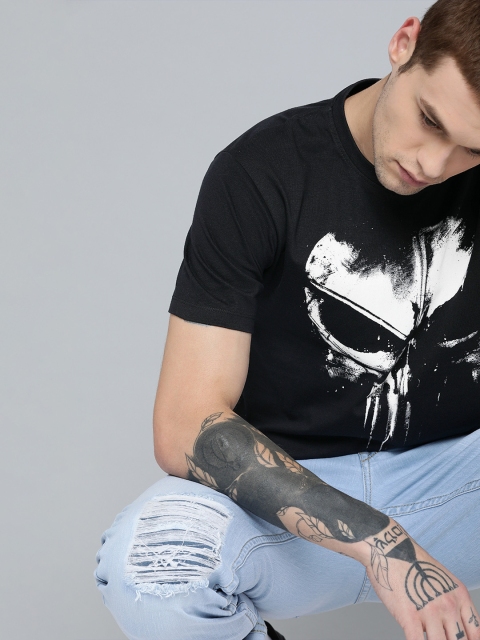 

Kook N Keech Marvel Men Black Printed Round Neck T-shirt