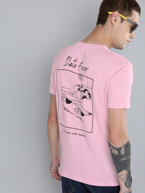 

Kook N Keech Men Pink Printed Round Neck T-shirt