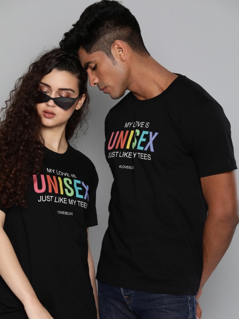 

Kook N Keech Unisex Black Printed Round Neck T-shirt