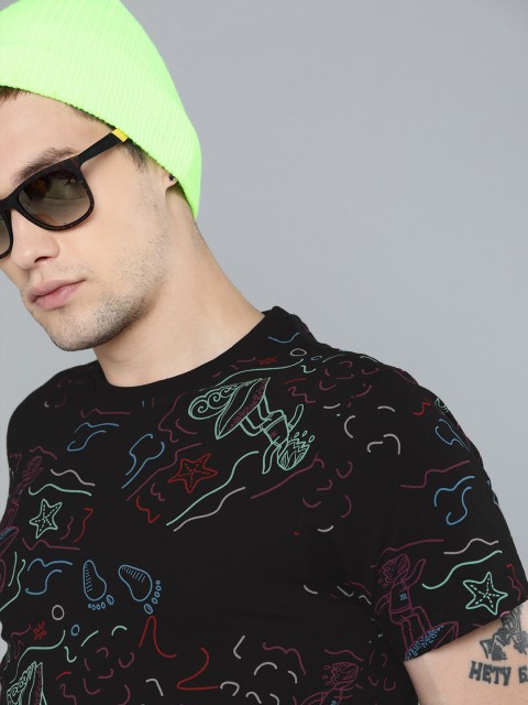 

Kook N Keech Men Black Printed Round Neck T-shirt
