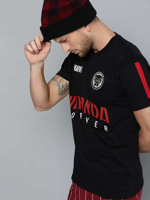 

Kook N Keech Marvel Men Black Printed Round Neck T-shirt