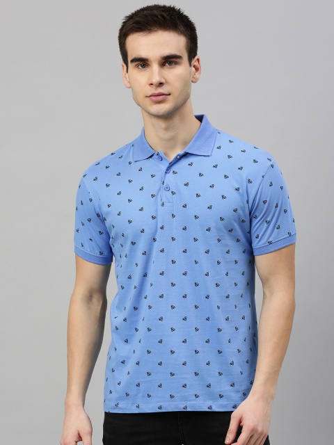 

Justice League Men Blue Black Superman Printed Polo Collar T-shirt