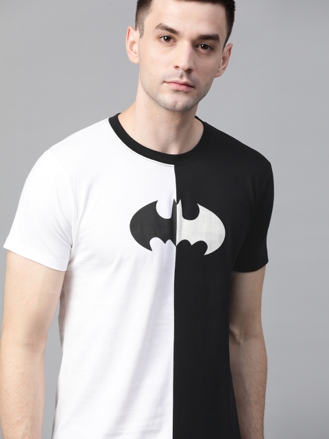 

Justice League Men White & Black Colourblocked Round Neck T-shirt