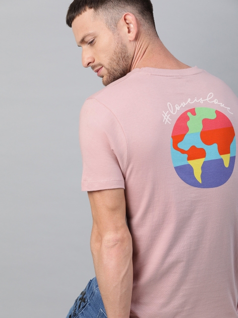 

Kook N Keech Men Pink Printed Round Neck T-shirt